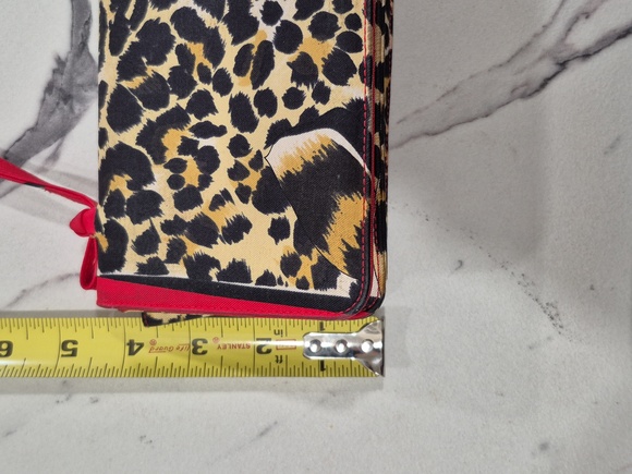 Stuart Weitzman Leopard Mini Bag, Tan & Black Animal Print w Red, Vintage - Picture 10 of 14